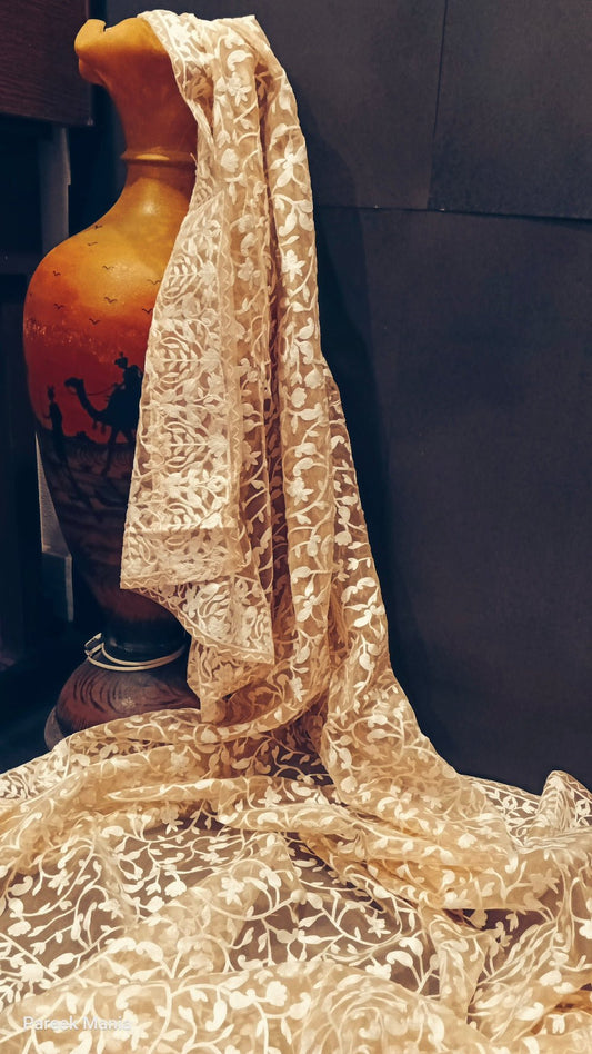 Rustic Ember – The Elegant Organza Dupatta by Pareek Mania