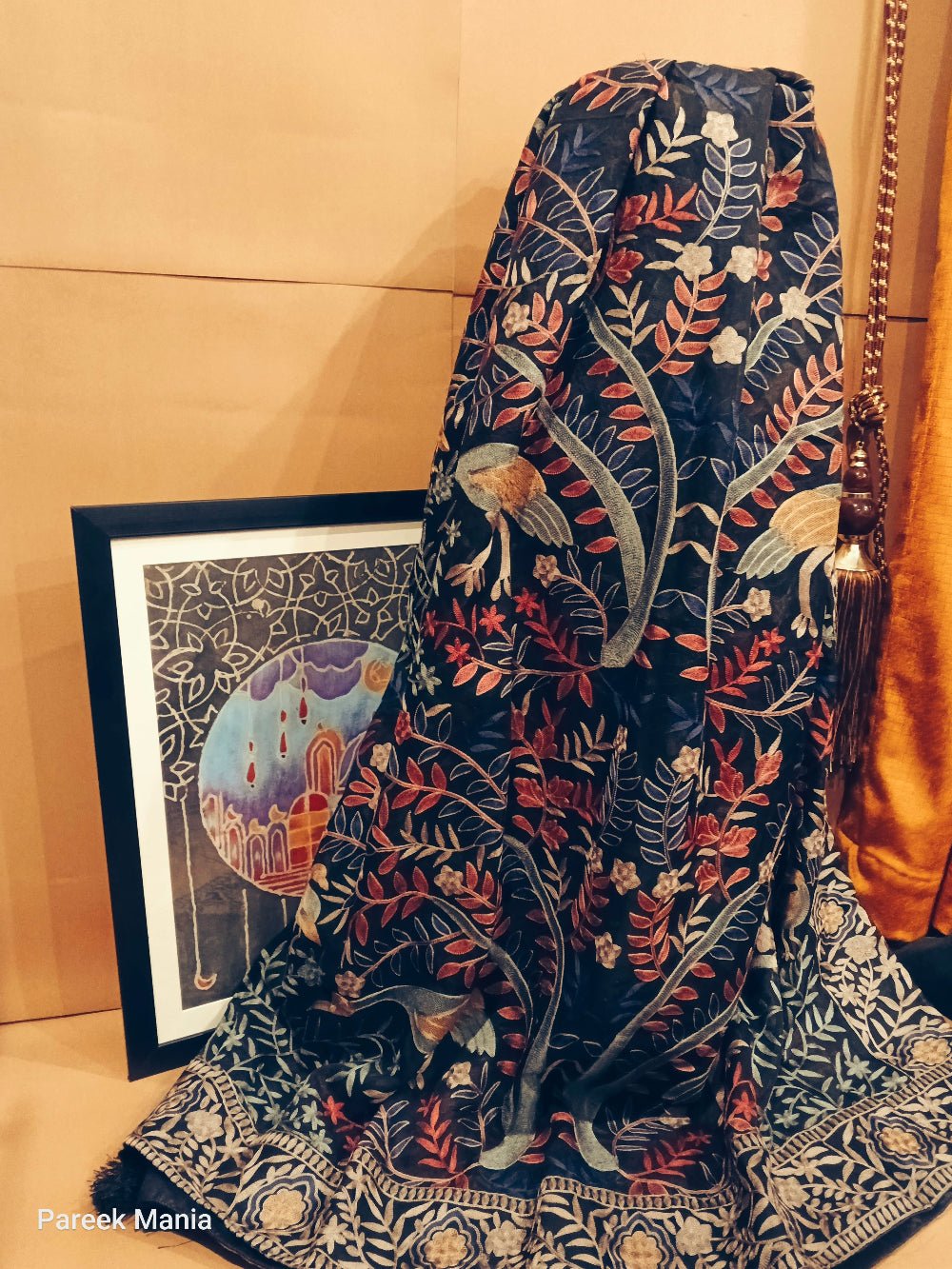"Twilight Bloom" – The Enchanted Embroidered Dupatta by Pareek Mania